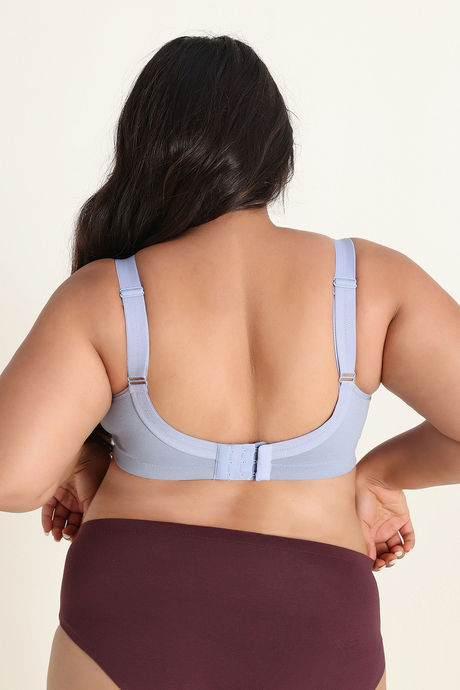 Zivame True Curv Double Layered Non Wired Full Coverage Super Support Bra - Blue Blizzard — image 3